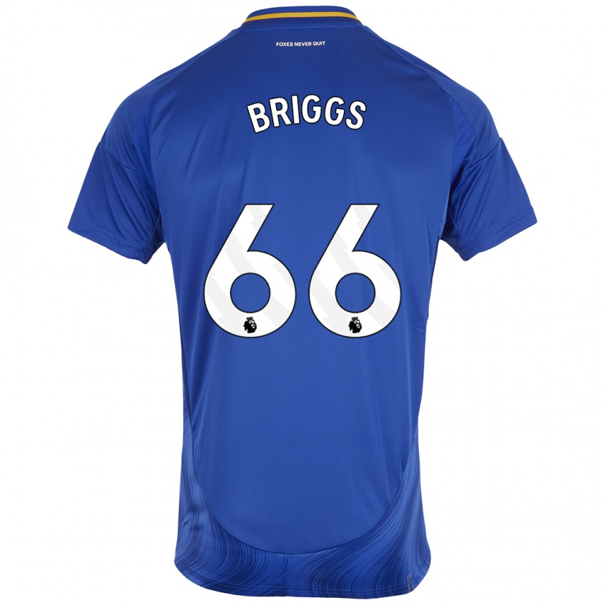 Niño Camiseta Logan Briggs #66 Azul Blanco 1ª Equipación 2024/25 La Camisa