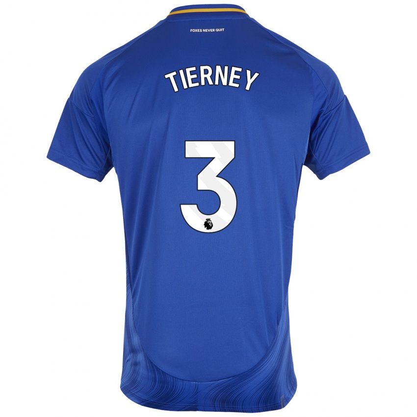 Niño Camiseta Sam Tierney #3 Azul Blanco 1ª Equipación 2024/25 La Camisa