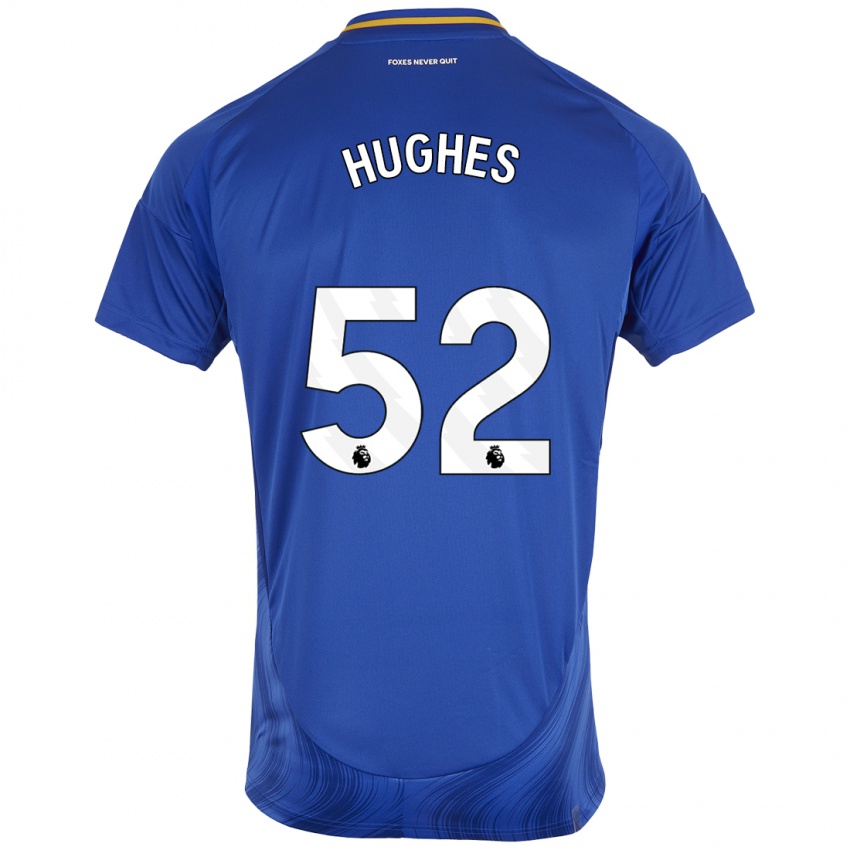 Niño Camiseta Iestyn Hughes #52 Azul Blanco 1ª Equipación 2024/25 La Camisa