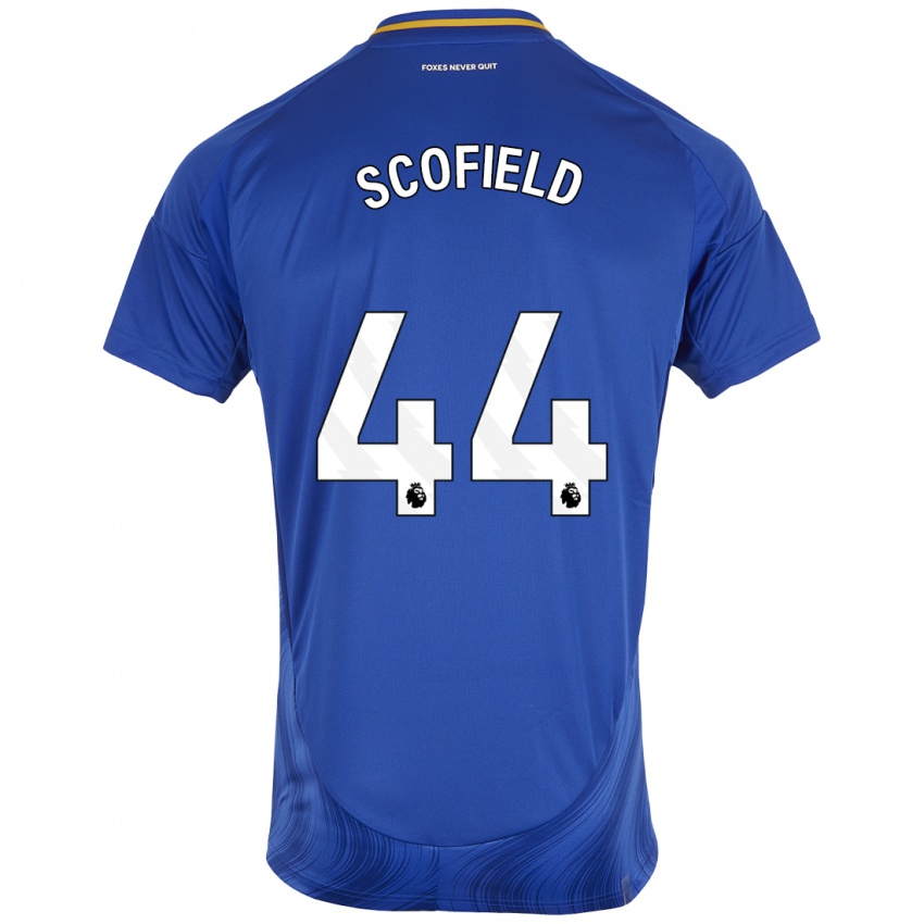 Niño Camiseta Connie Scofield #44 Azul Blanco 1ª Equipación 2024/25 La Camisa