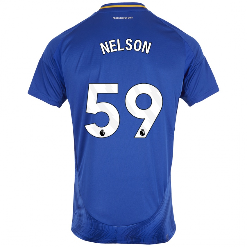 Niño Camiseta Ronny Nelson #59 Azul Blanco 1ª Equipación 2024/25 La Camisa