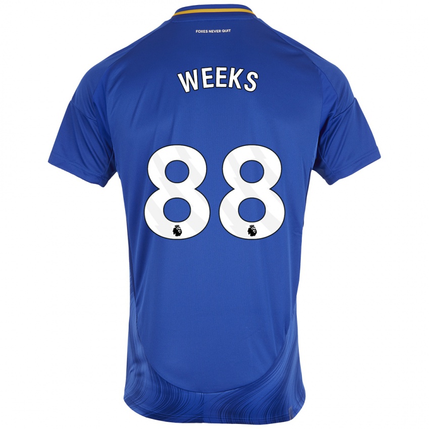 Niño Camiseta Tyler Weeks #88 Azul Blanco 1ª Equipación 2024/25 La Camisa