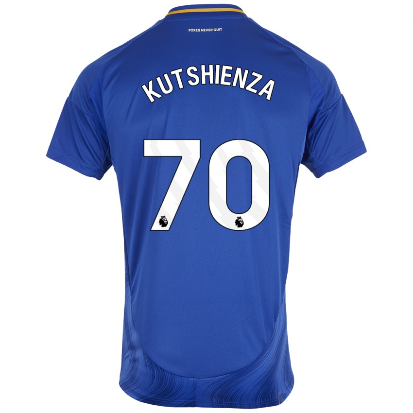 Niño Camiseta Jesper Kutshienza #70 Azul Blanco 1ª Equipación 2024/25 La Camisa