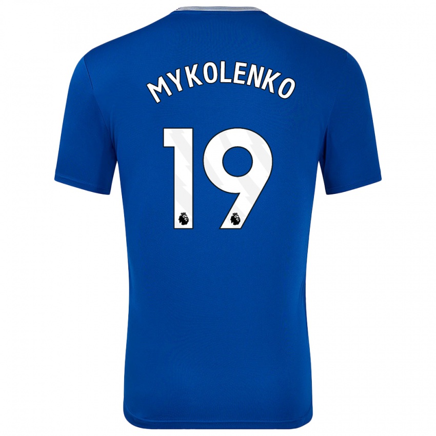 Niño Camiseta Vitaliy Mykolenko #19 Azul Con 1ª Equipación 2024/25 La Camisa