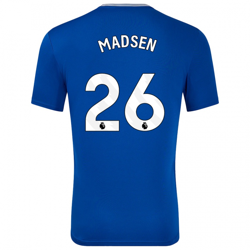 Niño Camiseta Rikke Madsen #26 Azul Con 1ª Equipación 2024/25 La Camisa