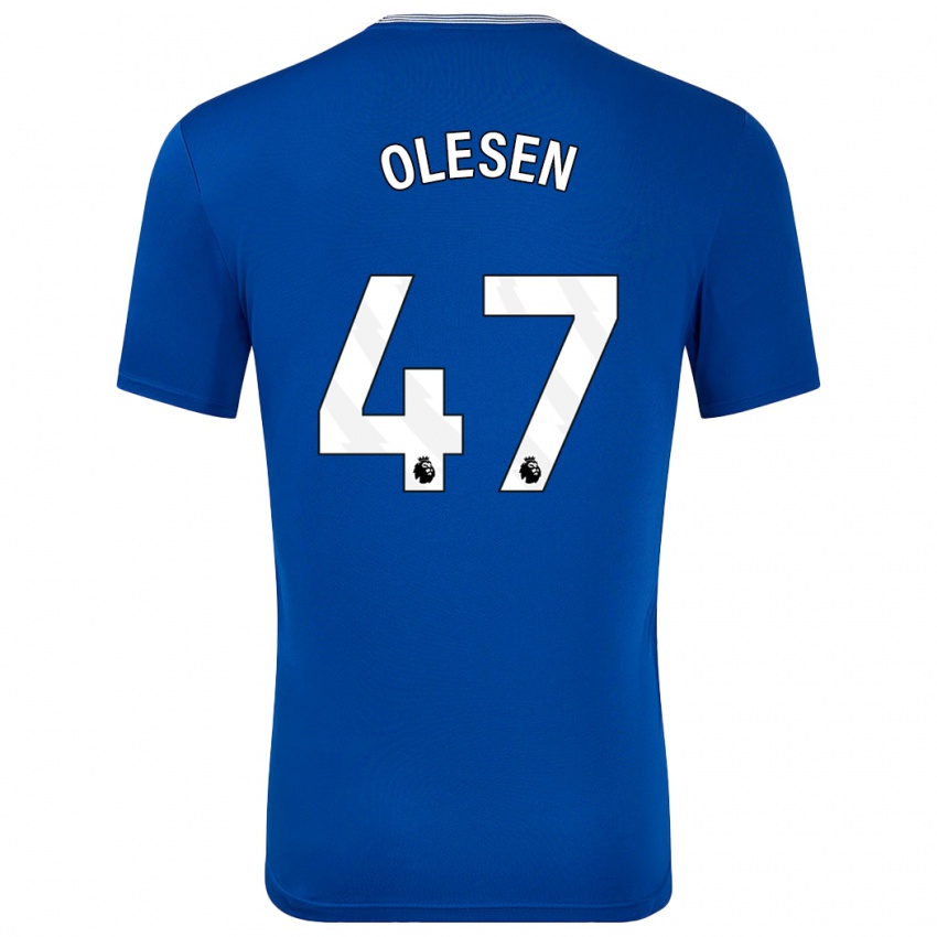 Niño Camiseta Karoline Olesen #47 Azul Con 1ª Equipación 2024/25 La Camisa