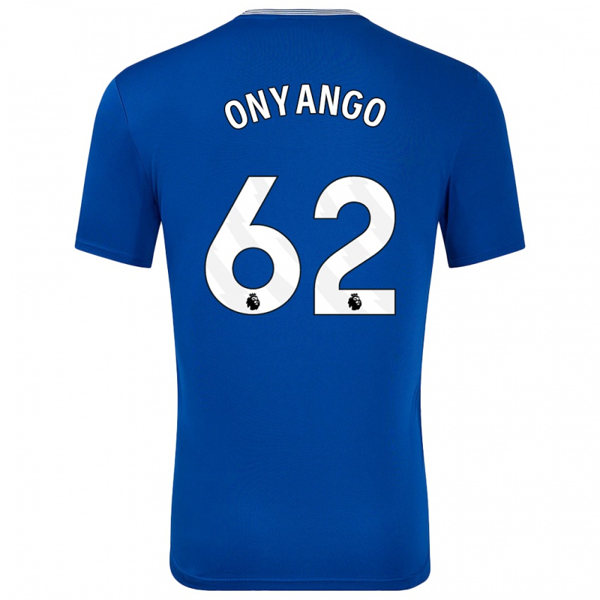 Niño Camiseta Tyler Onyango #62 Azul Con 1ª Equipación 2024/25 La Camisa