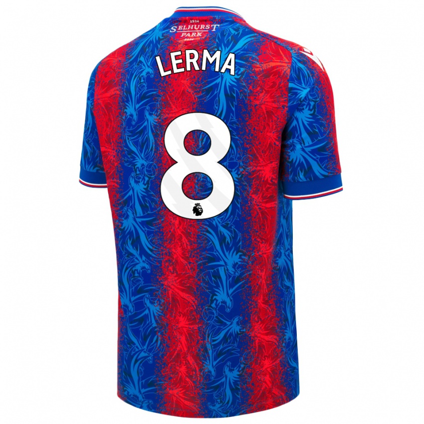 Niño Camiseta Jefferson Lerma #8 Rayas Rojas Y Azules 1ª Equipación 2024/25 La Camisa