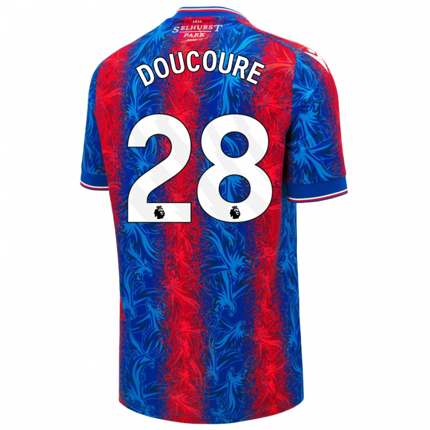 Niño Camiseta Cheick Doucouré #28 Rayas Rojas Y Azules 1ª Equipación 2024/25 La Camisa