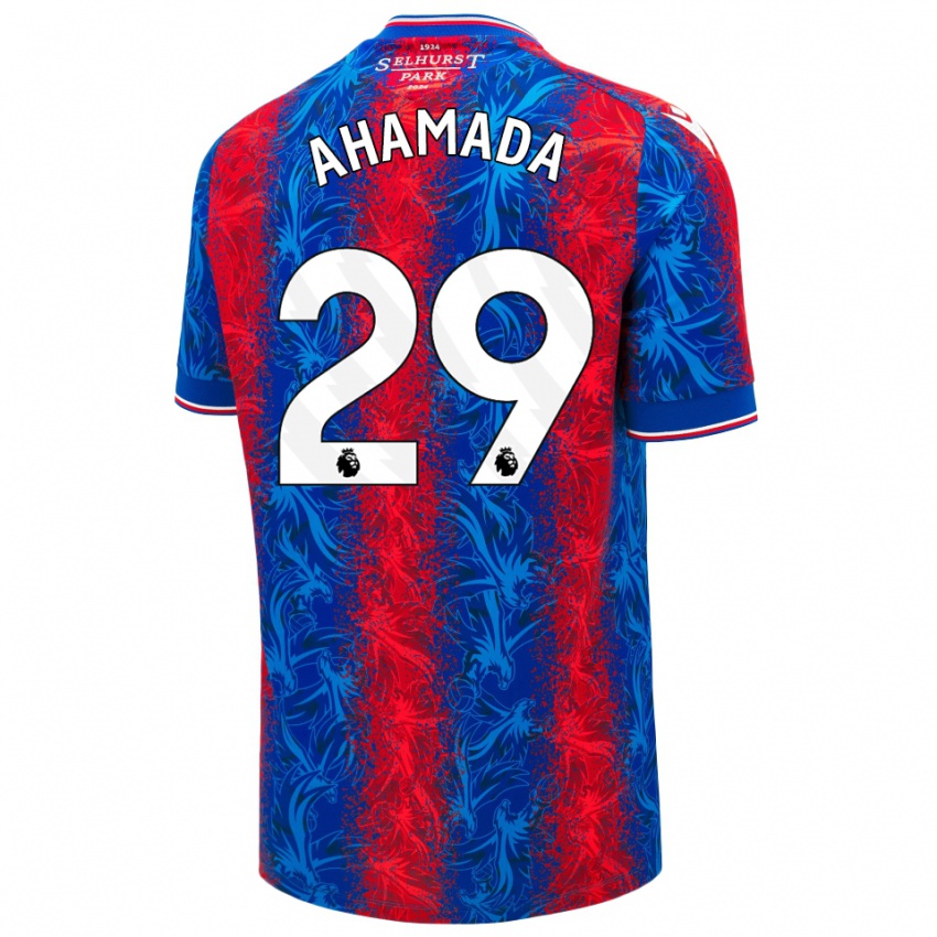 Niño Camiseta Naouirou Ahamada #29 Rayas Rojas Y Azules 1ª Equipación 2024/25 La Camisa