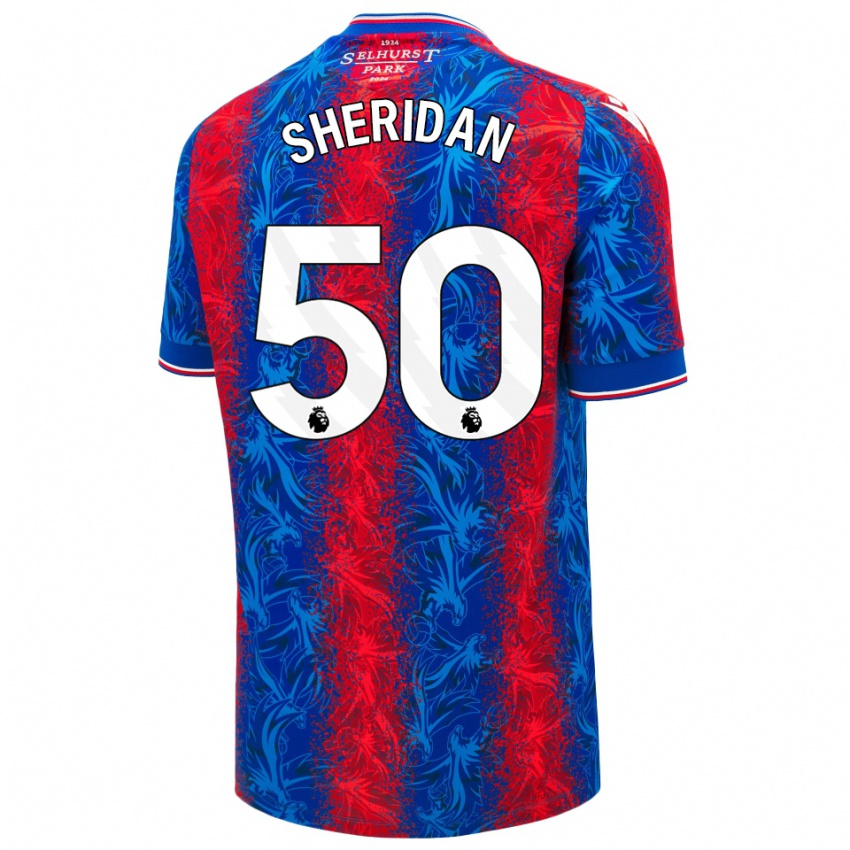 Niño Camiseta Joe Sheridan #50 Rayas Rojas Y Azules 1ª Equipación 2024/25 La Camisa