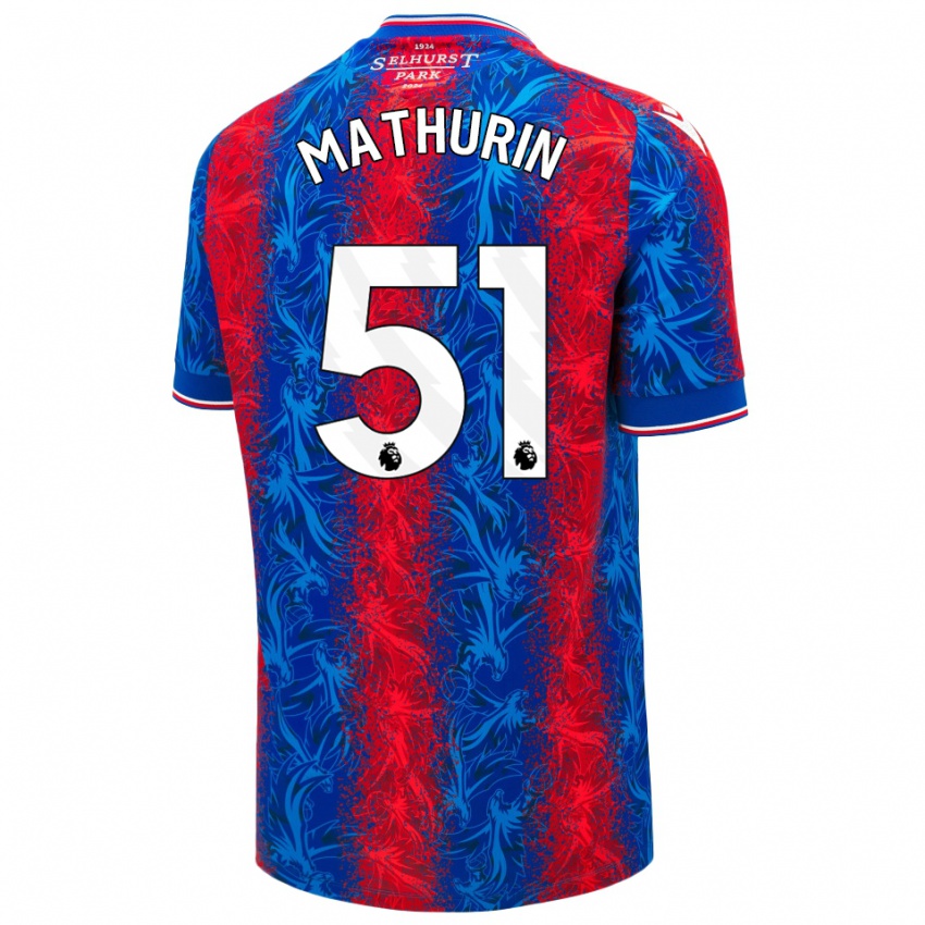 Niño Camiseta Roshaun Mathurin #51 Rayas Rojas Y Azules 1ª Equipación 2024/25 La Camisa