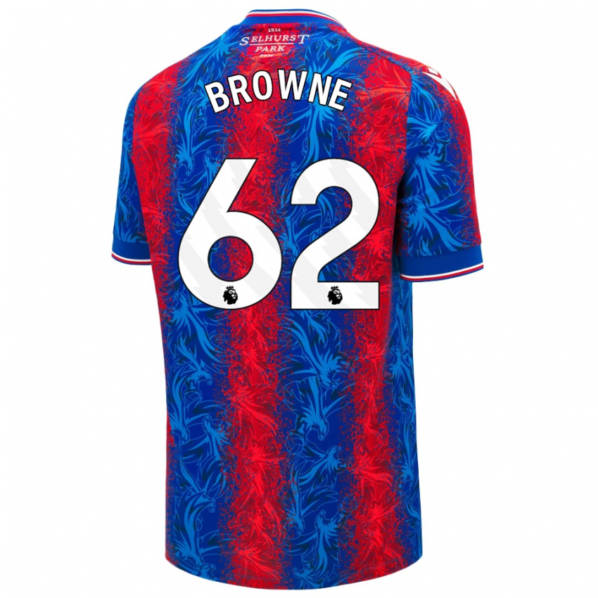 Niño Camiseta Luke Browne #62 Rayas Rojas Y Azules 1ª Equipación 2024/25 La Camisa