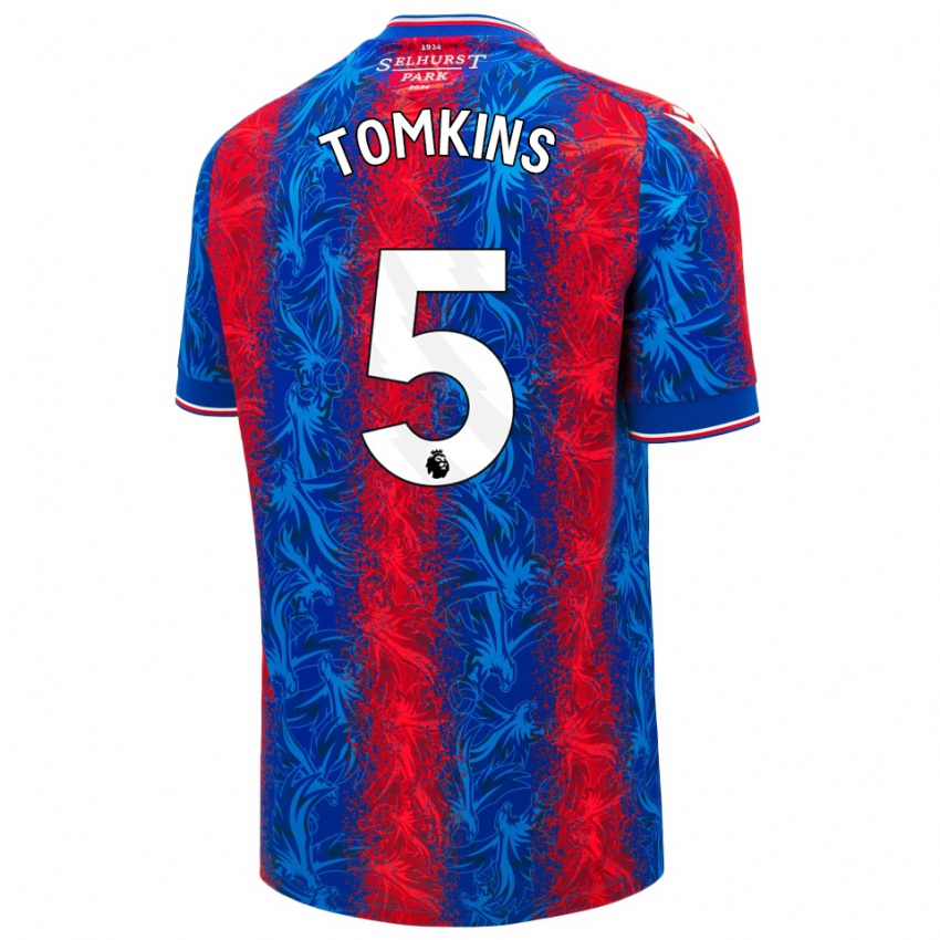 Niño Camiseta James Tomkins #5 Rayas Rojas Y Azules 1ª Equipación 2024/25 La Camisa