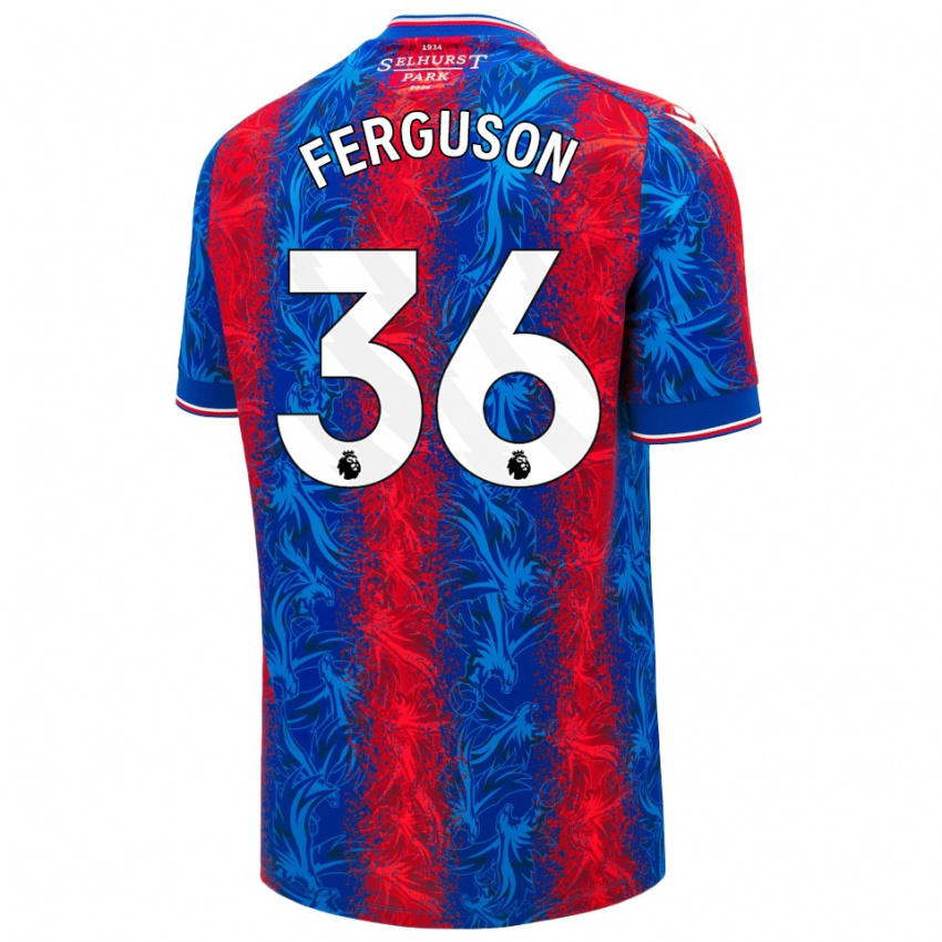 Niño Camiseta Nathan Ferguson #36 Rayas Rojas Y Azules 1ª Equipación 2024/25 La Camisa