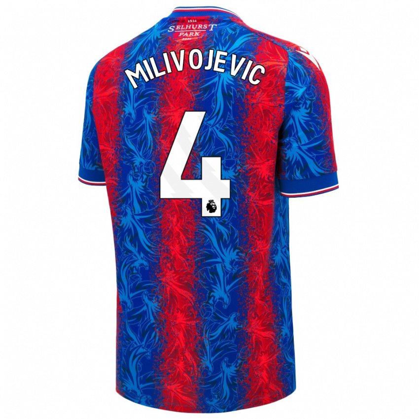 Niño Camiseta Luka Milivojevic #4 Rayas Rojas Y Azules 1ª Equipación 2024/25 La Camisa