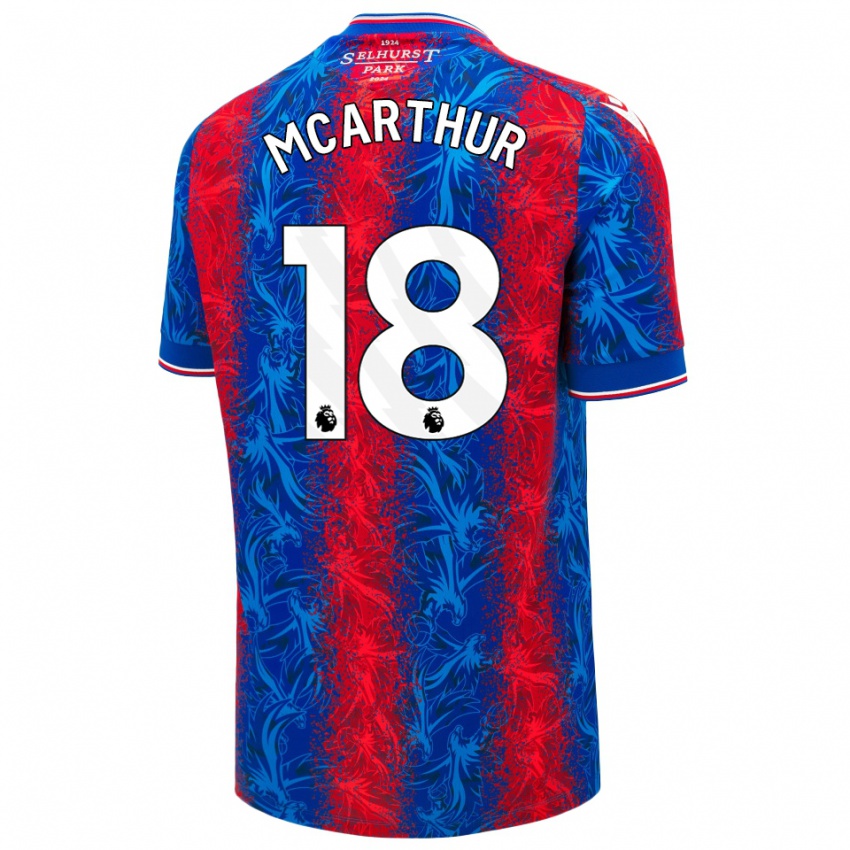 Niño Camiseta James Mcarthur #18 Rayas Rojas Y Azules 1ª Equipación 2024/25 La Camisa