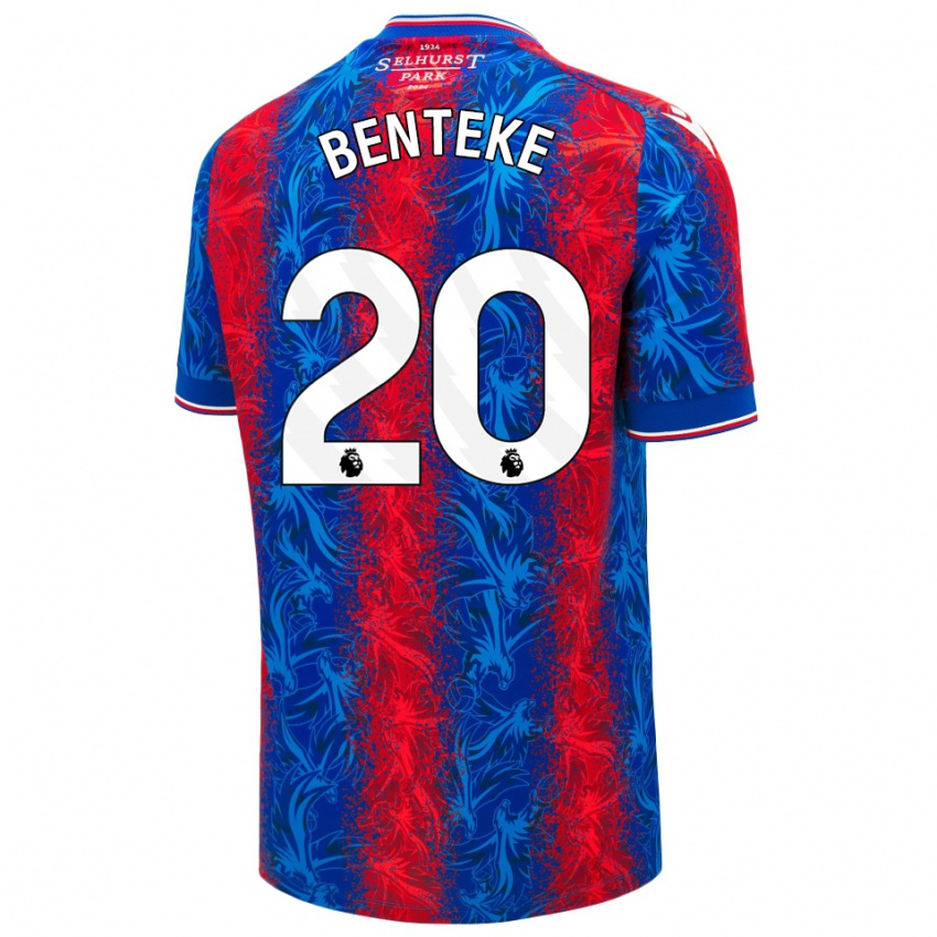 Niño Camiseta Christian Benteke #20 Rayas Rojas Y Azules 1ª Equipación 2024/25 La Camisa