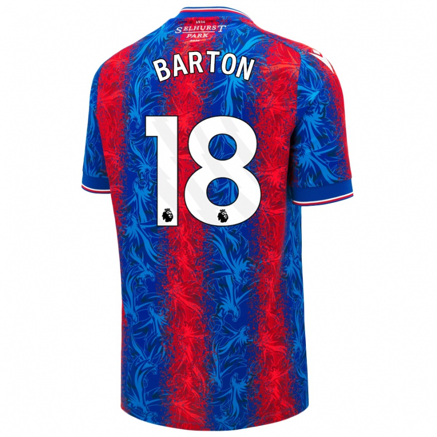 Niño Camiseta Kirsty Barton #18 Rayas Rojas Y Azules 1ª Equipación 2024/25 La Camisa