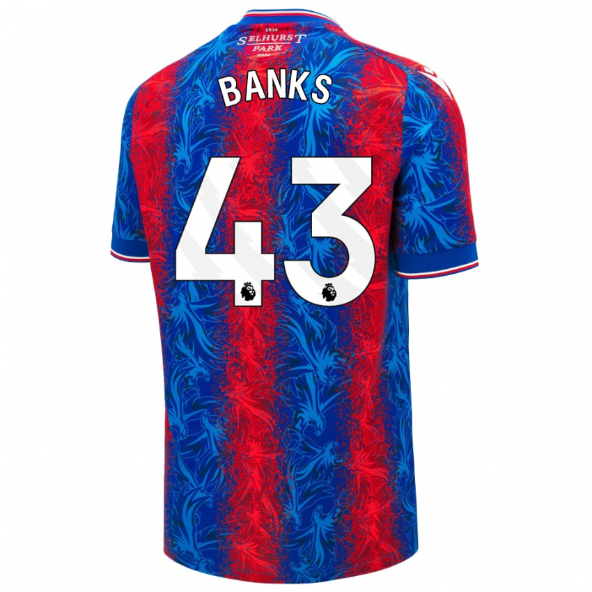 Niño Camiseta Scott Banks #43 Rayas Rojas Y Azules 1ª Equipación 2024/25 La Camisa