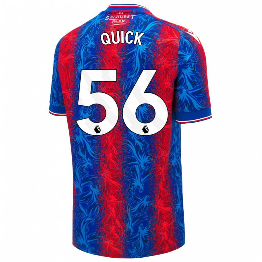 Niño Camiseta Daniel Quick #56 Rayas Rojas Y Azules 1ª Equipación 2024/25 La Camisa