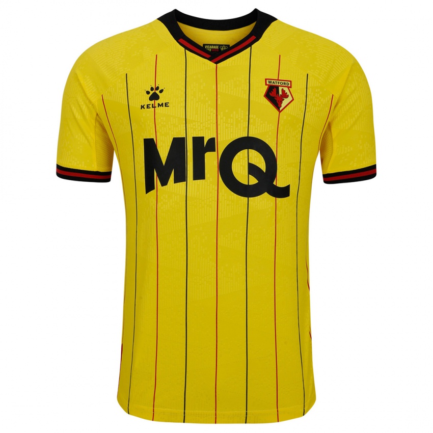 Niño Camiseta Yasser Larouci #37 Amarillo Negro 1ª Equipación 2024/25 La Camisa