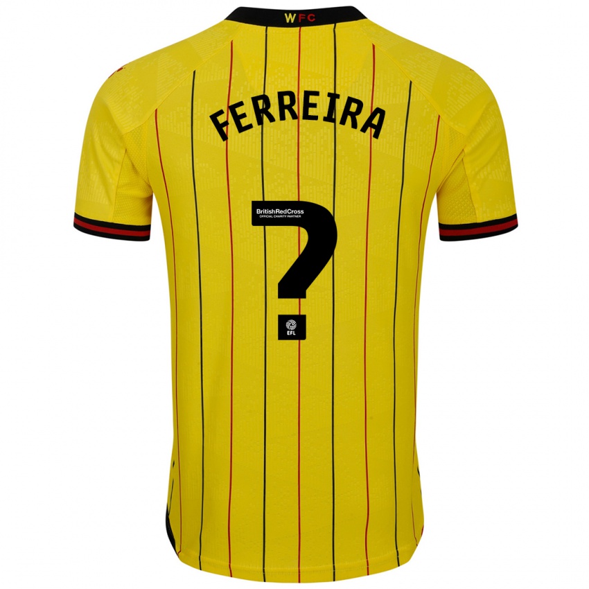 Niño Camiseta João Ferreira #0 Amarillo Negro 1ª Equipación 2024/25 La Camisa