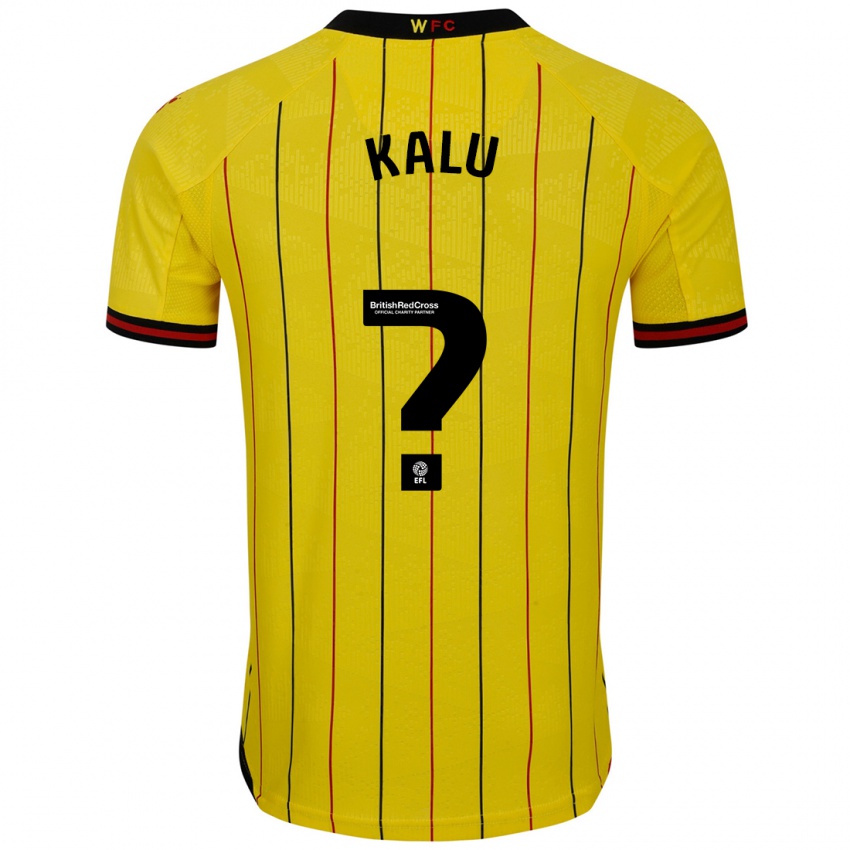 Niño Camiseta Samuel Kalu #0 Amarillo Negro 1ª Equipación 2024/25 La Camisa