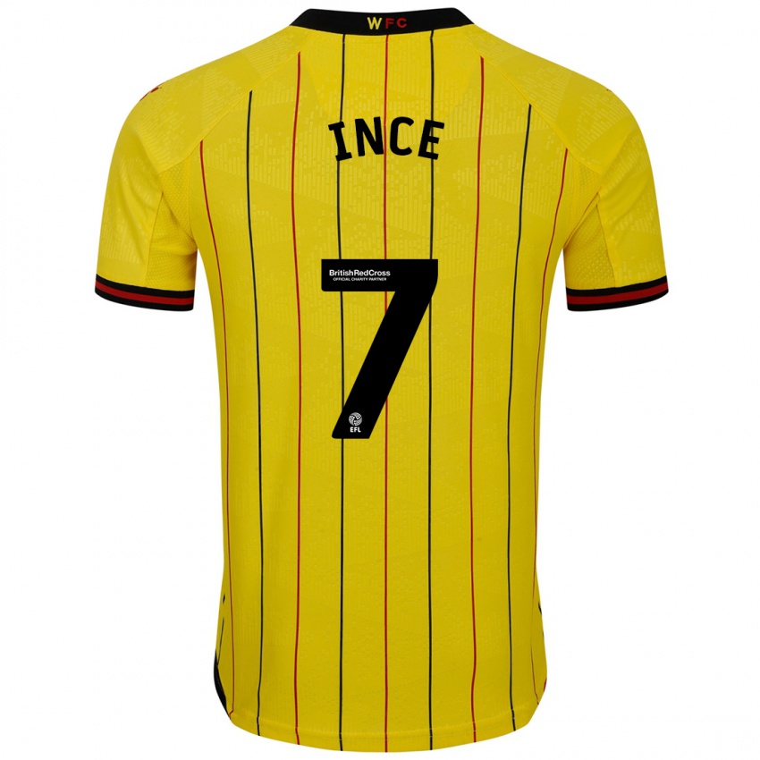 Niño Camiseta Tom Ince #7 Amarillo Negro 1ª Equipación 2024/25 La Camisa