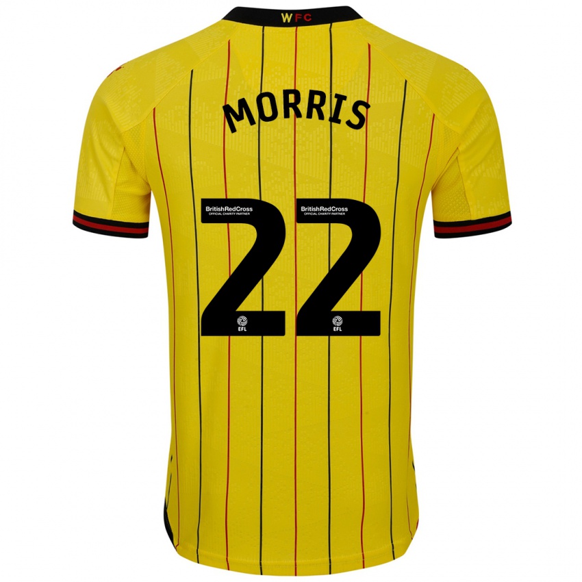 Niño Camiseta James Morris #22 Amarillo Negro 1ª Equipación 2024/25 La Camisa