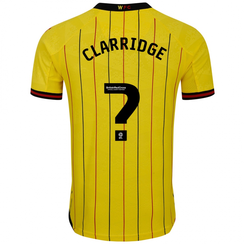 Niño Camiseta James Clarridge #0 Amarillo Negro 1ª Equipación 2024/25 La Camisa