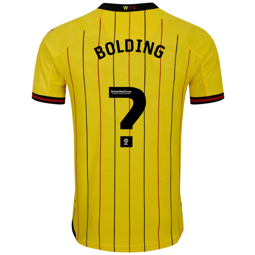 Niño Camiseta Charlie Bolding #0 Amarillo Negro 1ª Equipación 2024/25 La Camisa