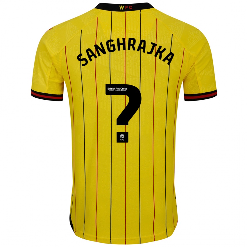 Niño Camiseta Amar Sanghrajka #0 Amarillo Negro 1ª Equipación 2024/25 La Camisa