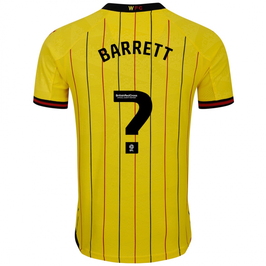 Niño Camiseta Hayden Barrett #0 Amarillo Negro 1ª Equipación 2024/25 La Camisa