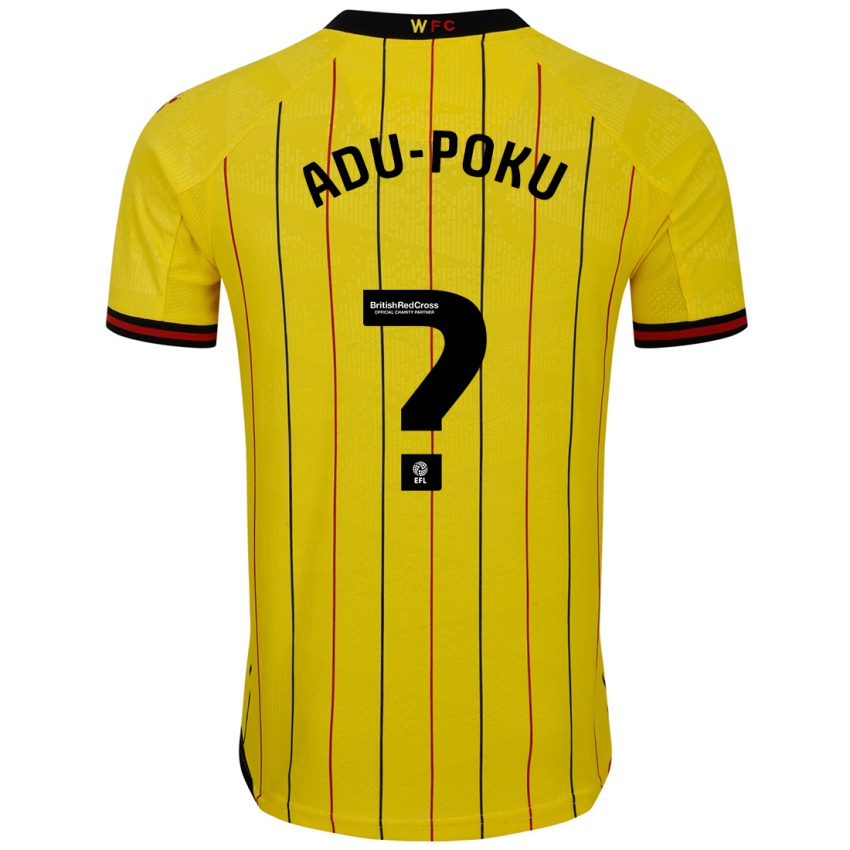 Niño Camiseta Michael Adu-Poku #0 Amarillo Negro 1ª Equipación 2024/25 La Camisa