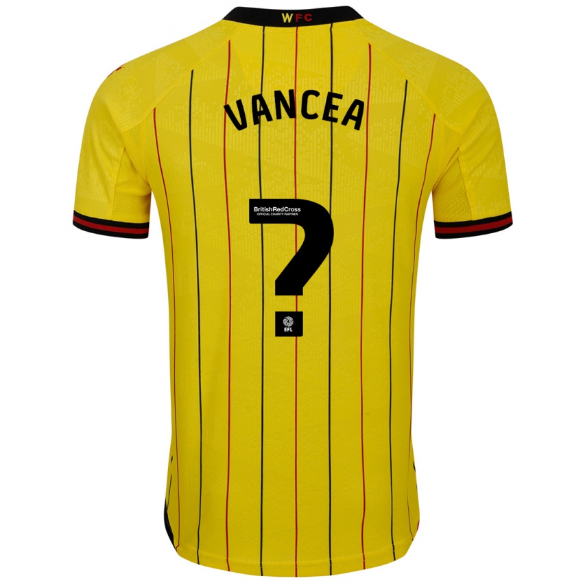 Niño Camiseta Raul Vancea #0 Amarillo Negro 1ª Equipación 2024/25 La Camisa