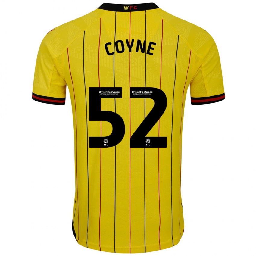 Niño Camiseta Aidan Coyne #52 Amarillo Negro 1ª Equipación 2024/25 La Camisa