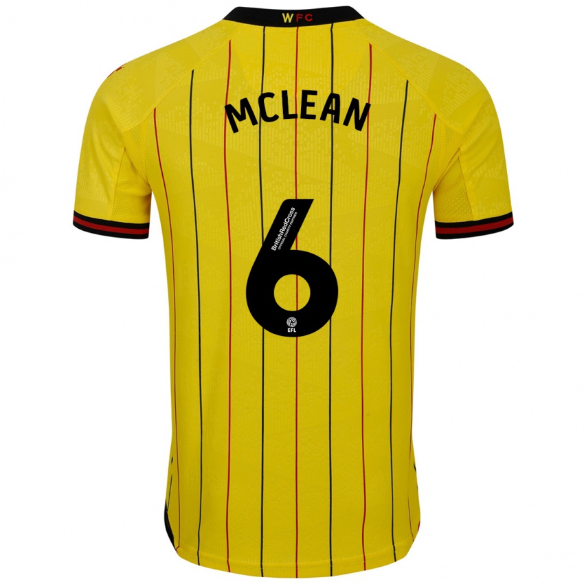 Niño Camiseta Sophie Mclean #6 Amarillo Negro 1ª Equipación 2024/25 La Camisa