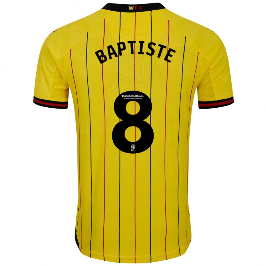 Niño Camiseta Bianca Baptiste #8 Amarillo Negro 1ª Equipación 2024/25 La Camisa