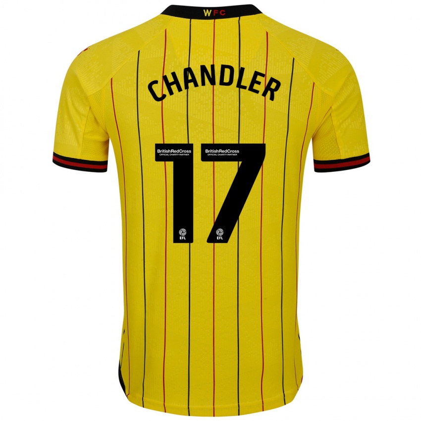 Niño Camiseta Megan Chandler #17 Amarillo Negro 1ª Equipación 2024/25 La Camisa