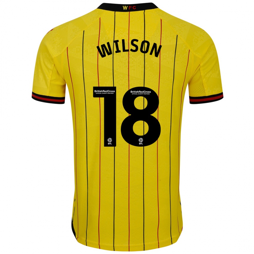 Niño Camiseta Poppy Wilson #18 Amarillo Negro 1ª Equipación 2024/25 La Camisa