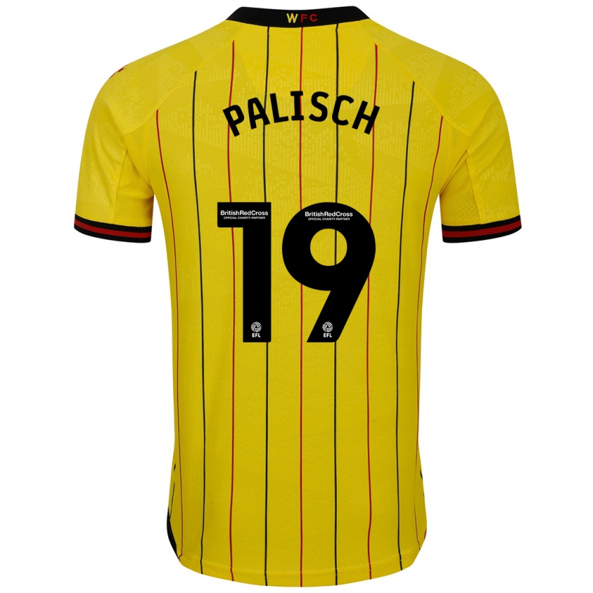 Niño Camiseta Alli Palisch #19 Amarillo Negro 1ª Equipación 2024/25 La Camisa