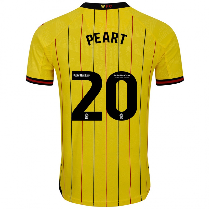 Niño Camiseta Kalani Peart #20 Amarillo Negro 1ª Equipación 2024/25 La Camisa