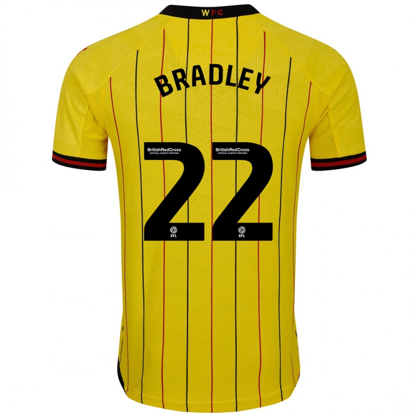 Niño Camiseta Jade Bradley #22 Amarillo Negro 1ª Equipación 2024/25 La Camisa