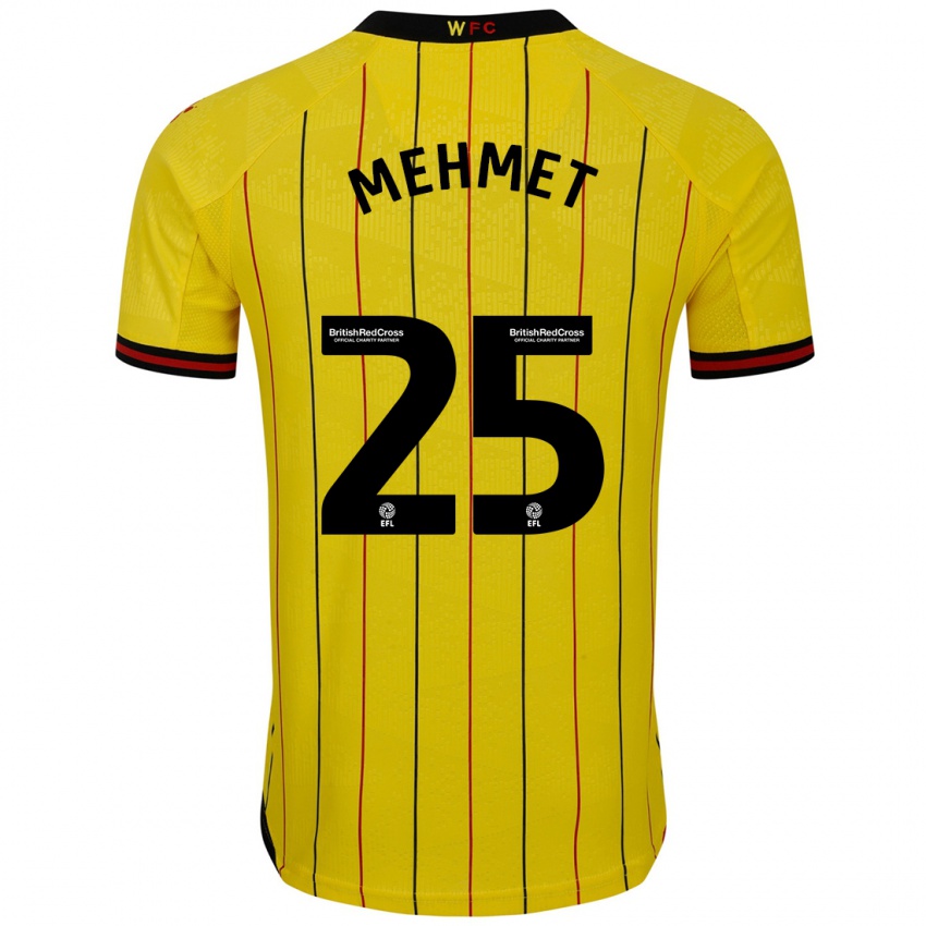 Niño Camiseta Melis Mehmet #25 Amarillo Negro 1ª Equipación 2024/25 La Camisa