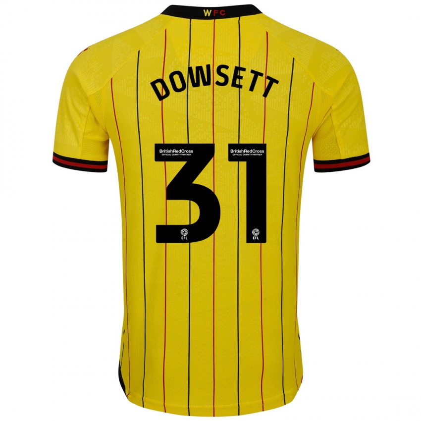 Niño Camiseta Rebekah Dowsett #31 Amarillo Negro 1ª Equipación 2024/25 La Camisa