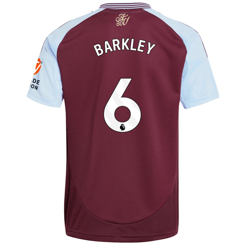 Niño Camiseta Ross Barkley #6 Borgoña Azul Cielo 1ª Equipación 2024/25 La Camisa