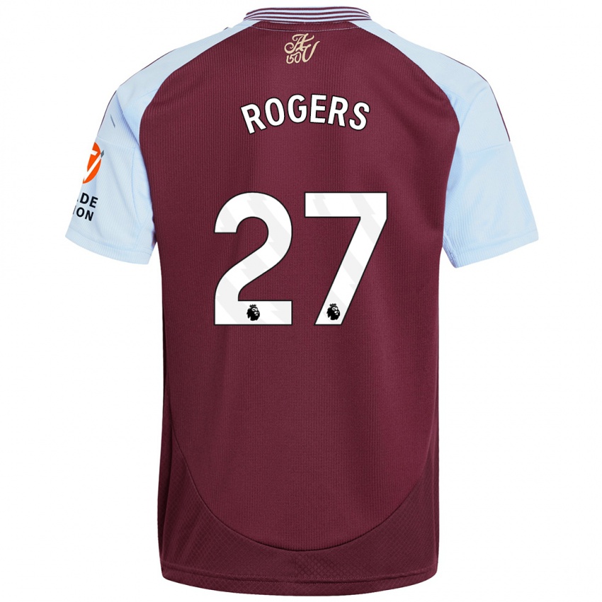 Niño Camiseta Morgan Rogers #27 Borgoña Azul Cielo 1ª Equipación 2024/25 La Camisa