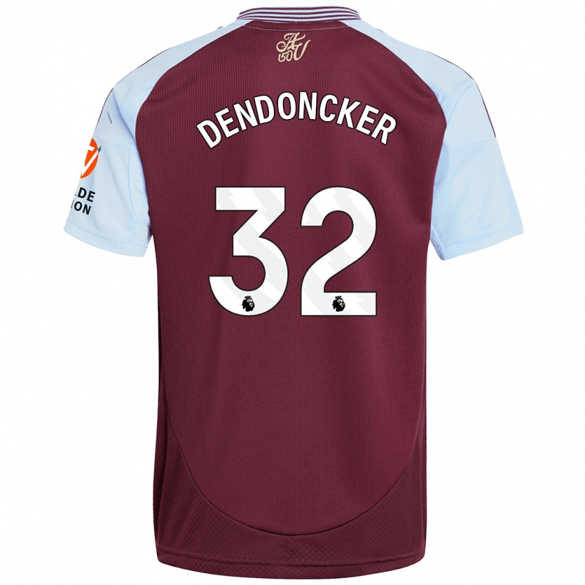 Niño Camiseta Leander Dendoncker #32 Borgoña Azul Cielo 1ª Equipación 2024/25 La Camisa