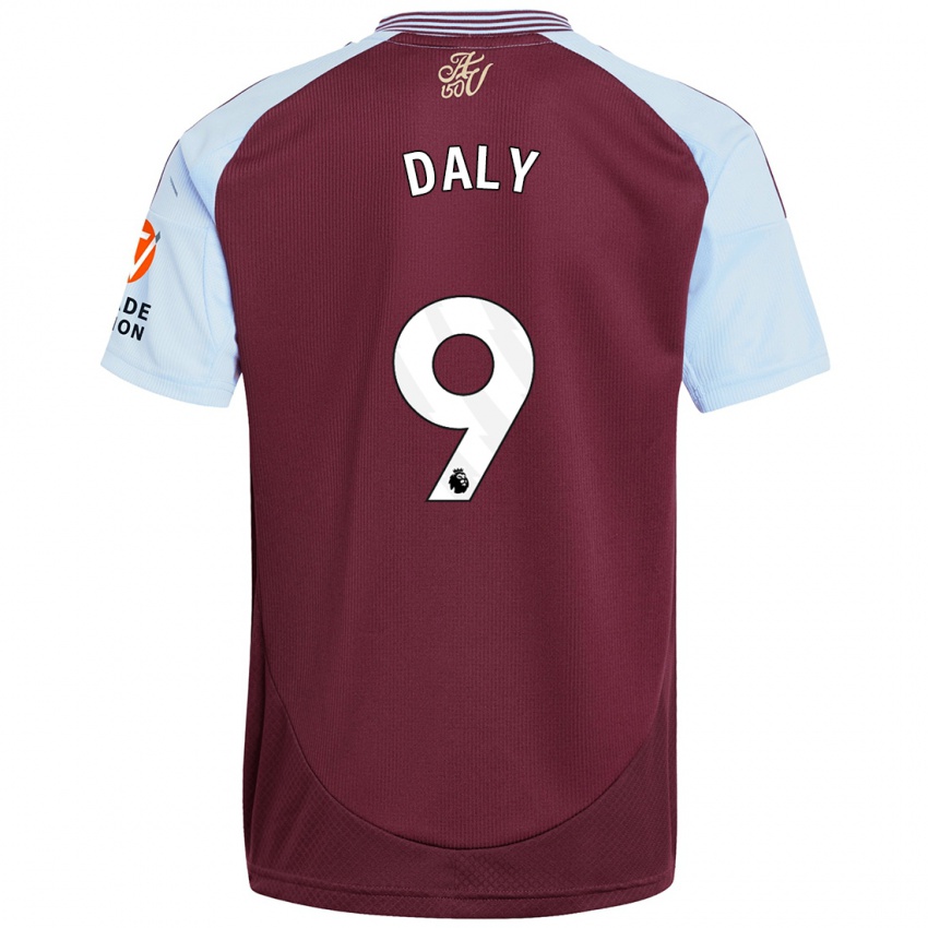 Niño Camiseta Rachel Daly #9 Borgoña Azul Cielo 1ª Equipación 2024/25 La Camisa